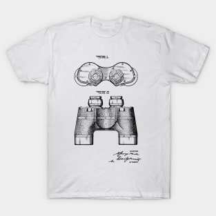 Binocular Vintage Patent Hand Drawing T-Shirt